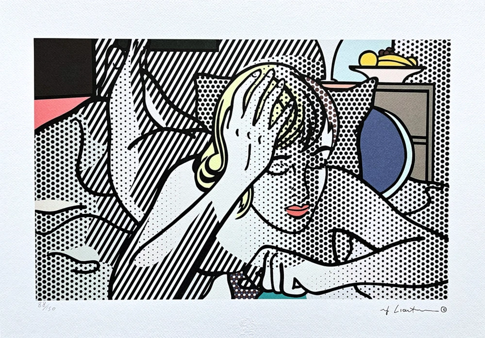 Roy Lichtenstein - Thinking Nude - signováno, 50x35cm, limitovaná edice 88/150