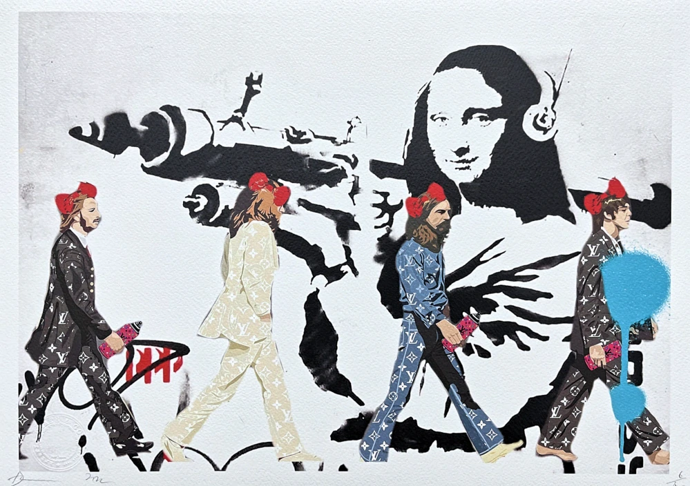 Death NYC - Mona Lisa, bazooka a Beatles - limitovaná edice s certifikátem, 45x32cm