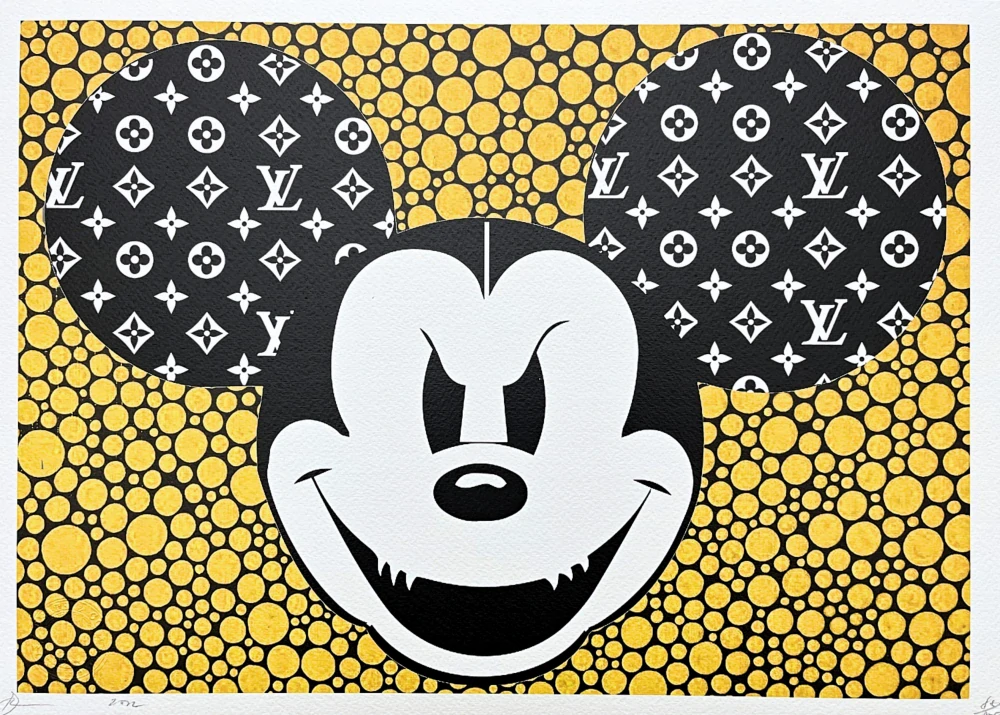 Death NYC - Angry Mickey - limitovaná edice s certifikátem, 45x32cm