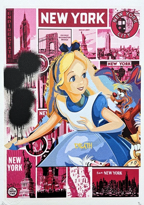 Death NYC - Alice in New York - limitovaná edice s certifikátem, 32x45cm