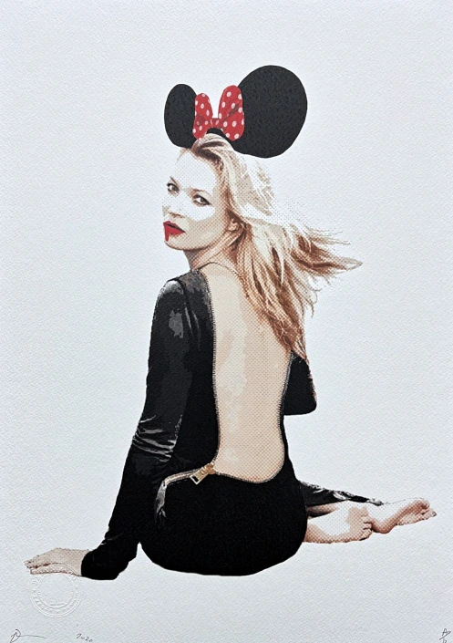Death NYC - Kate Moss with Minnie ears - limitovaná edice s certifikátem, 32x45cm