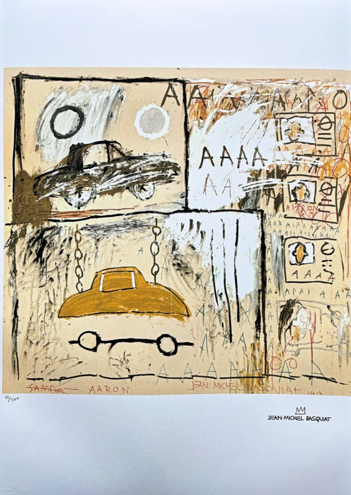 Jean-Michel Basquiat - Cadillac Moon 111/300 - limitovaná edice, signováno, 50x70cm