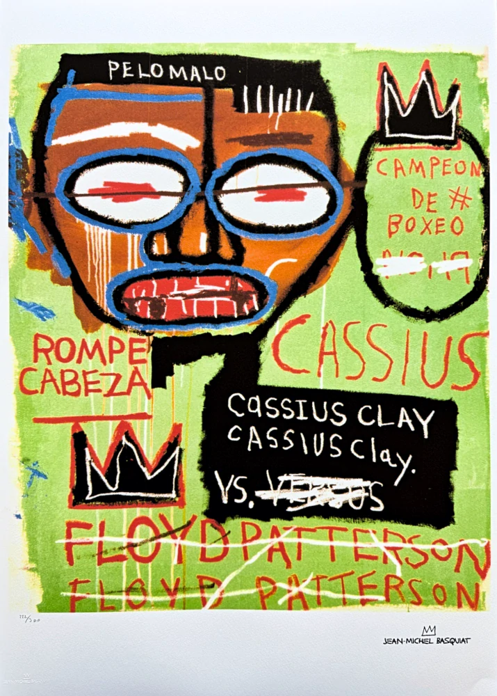 Jean-Michel Basquiat - Cassius Clay 222/300 - limitovaná edice, signováno, 50x70cm