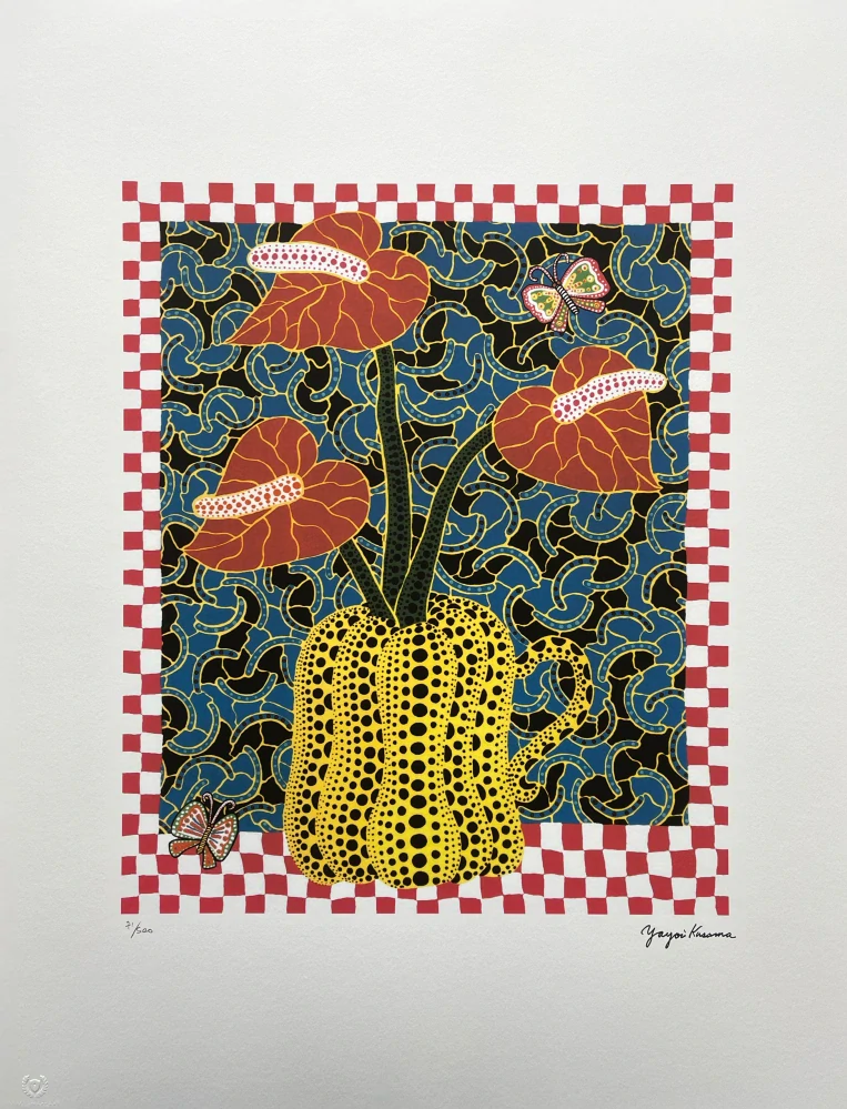 Yayoi Kusama - Flowers and Butterflies 71/500 - signováno, číslovaná edice, 50x65 cm