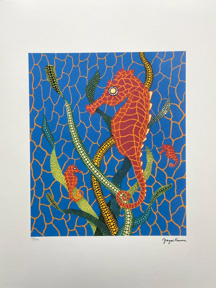 Yayoi Kusama - Seahorses 100/500 - signováno, číslovaná edice, 50x65 cm