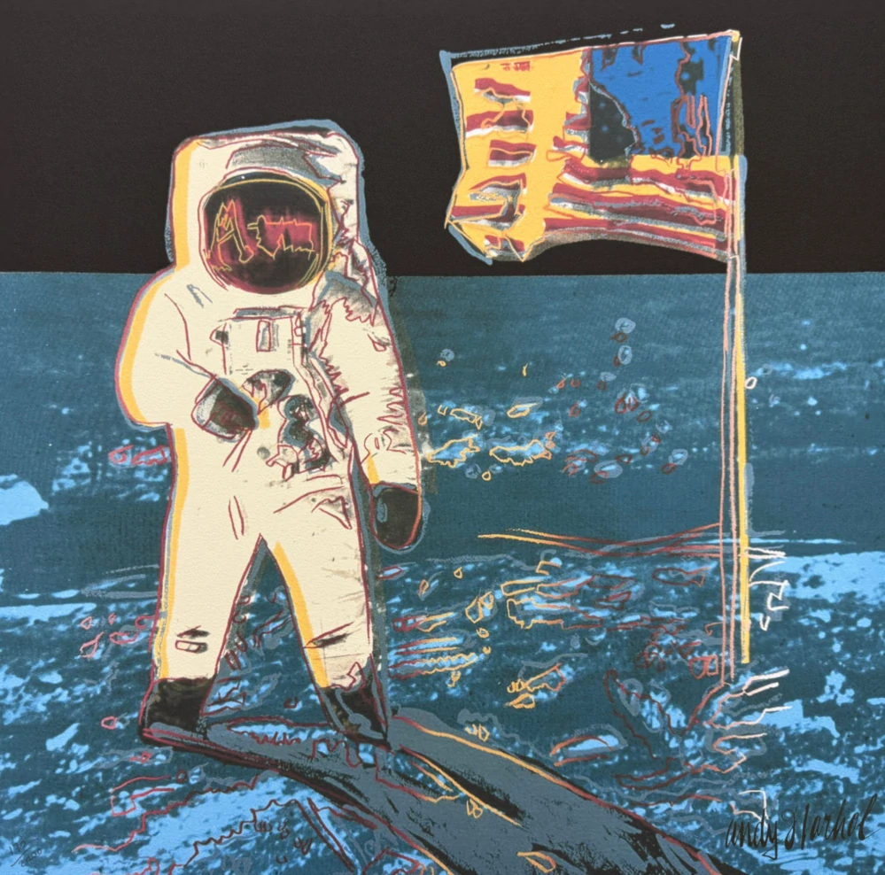 Andy Warhol - Moonwalk tmavě modrý 170/2400 - 60x60cm, limitovaná edice CMOA s certifikátem