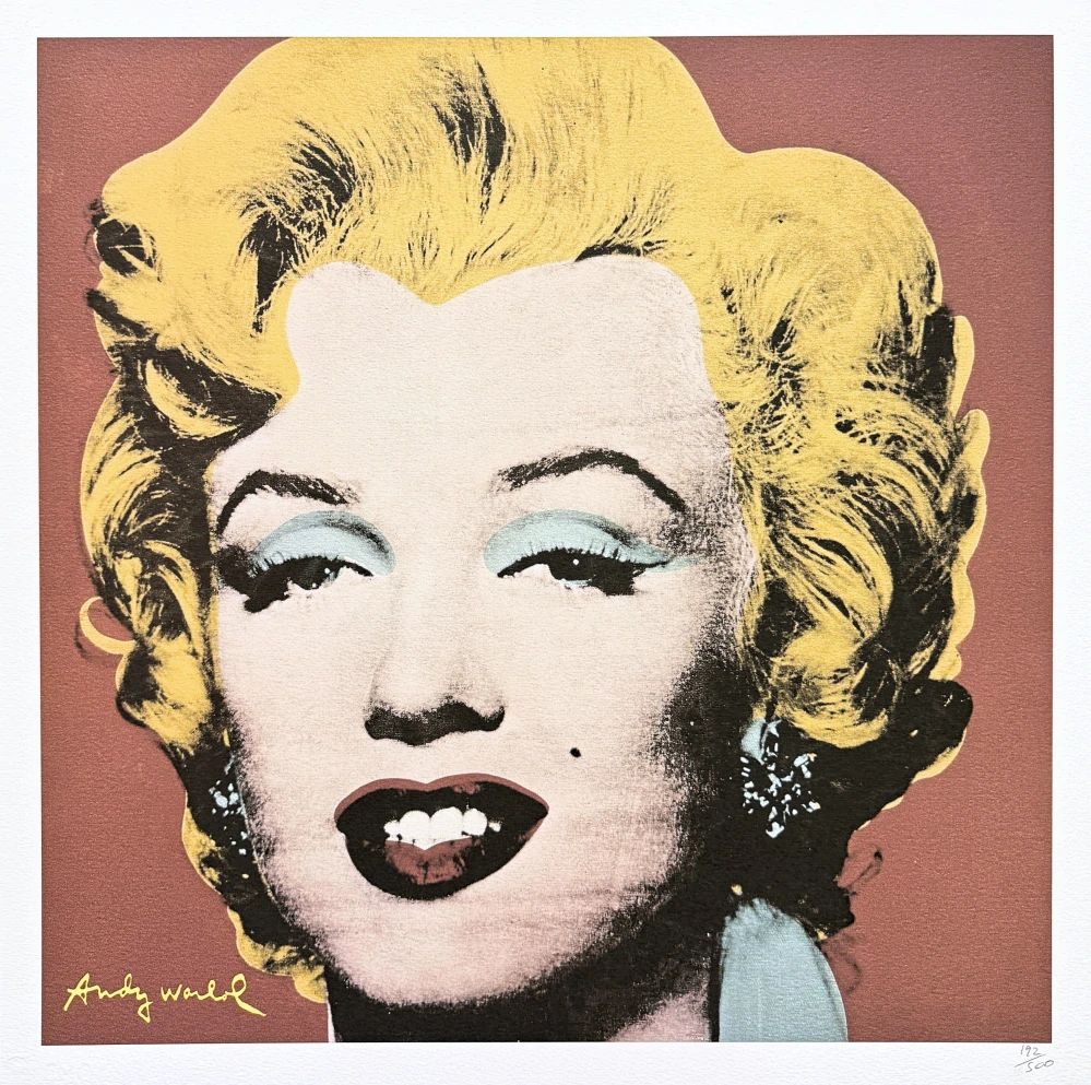 Andy Warhol - Marilyn Monroe hnědo-červená 192/500 - signováno, 50x50cm, limitovaná edice CMOA s certifikátem