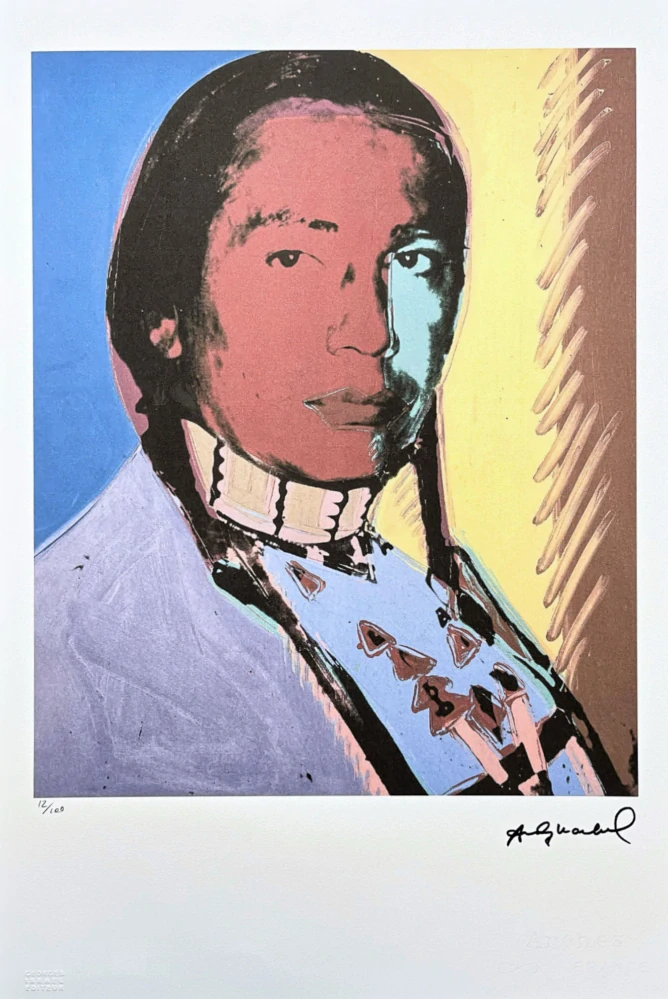 Andy Warhol - Russell Means žluto-modrý 12/100 - edice Leo Castelli s certifikátem