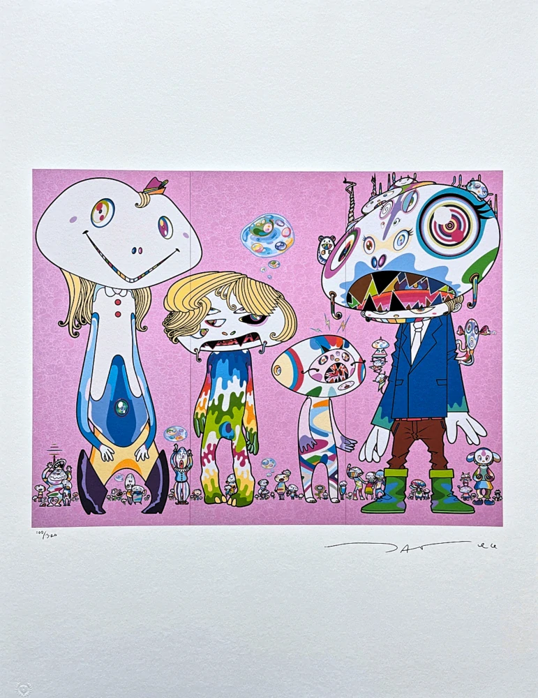Takashi Murakami - Unfamiliar people 100/300- signováno, číslovaná edice, 50x65 cm
