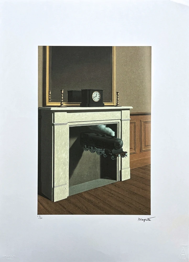 Masterpiece Time Transfixed René Magritte - Time Transfixed 24/100 - limitovaná edice, 50x70cm ...