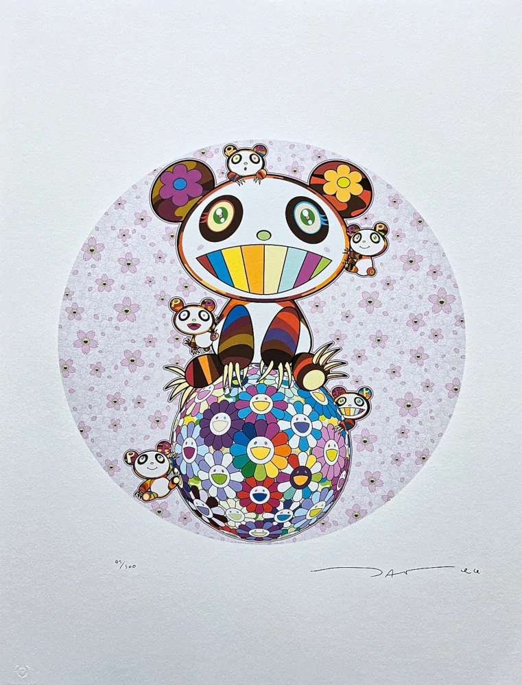Takashi Murakami - Sakura and Panda 45/300- signováno, číslovaná edice, 50x65 cm