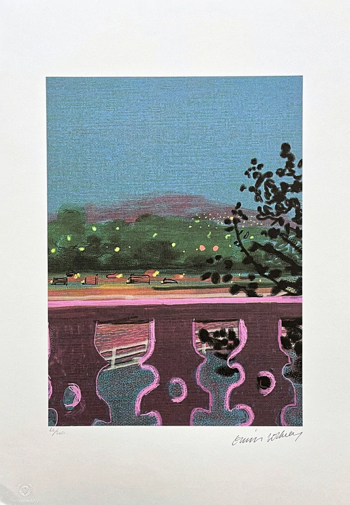 David Hockney - View from the Balcony 62/500 - limitovaná edice s certifikátem, 35x50 cm