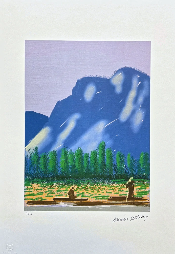 David Hockney - Fisherman in the Mountains x/500 - limitovaná edice s certifikátem, 35x50 cm
