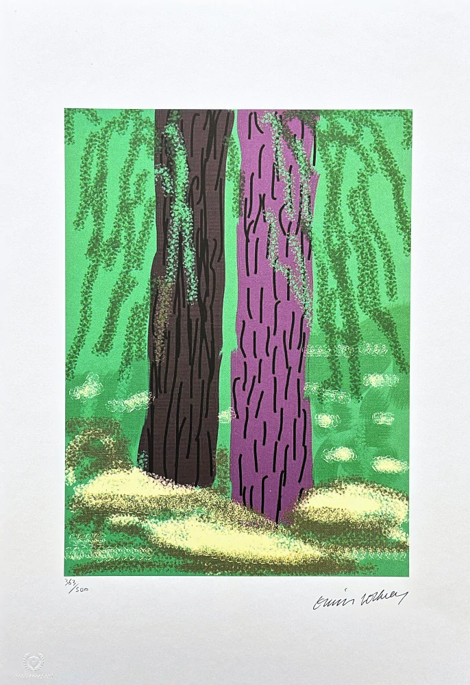 David Hockney - Two Tribes in the Forest 363/500 - limitovaná edice s certifikátem, 35x50 cm