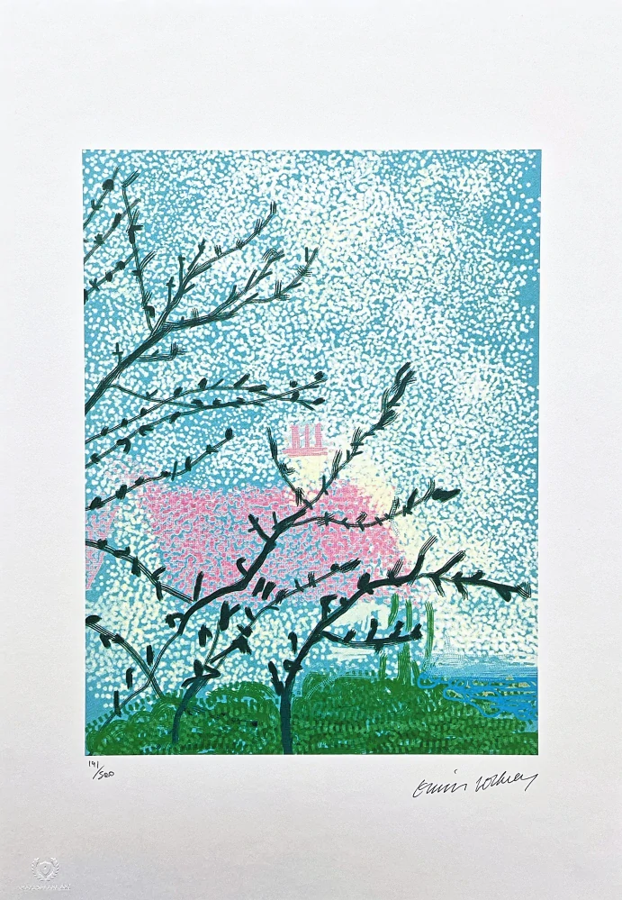 David Hockney - The House behind the Tree x/500 - limitovaná edice s certifikátem, 35x50 cm
