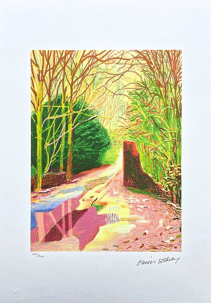 David Hockney - The Arrival of Spring in Woldgate 2nd January x/500 - limitovaná edice s certifikátem, 35x50 cm