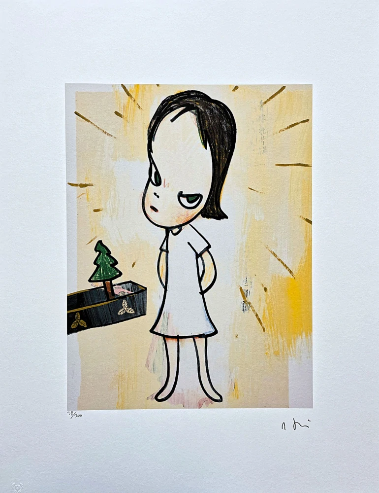 Nara Yoshitomo - Girl with Tree 38/300 - signováno, číslovaná edice, 50x65 cm