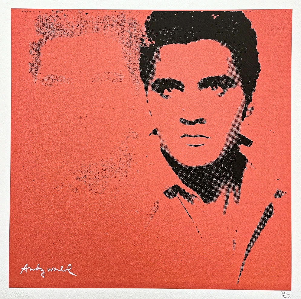 Andy Warhol - Elvis Presley červený 383/500 - signováno, 50x50cm, limitovaná edice CMOA s certifikátem