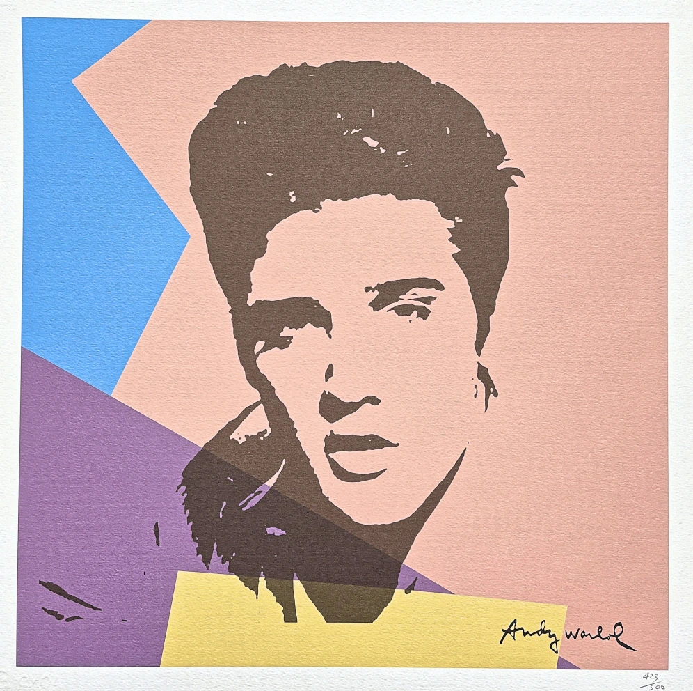 Andy Warhol - Elvis Presley v béžové 423/500 - signováno, 50x50cm, limitovaná edice CMOA s certifikátem