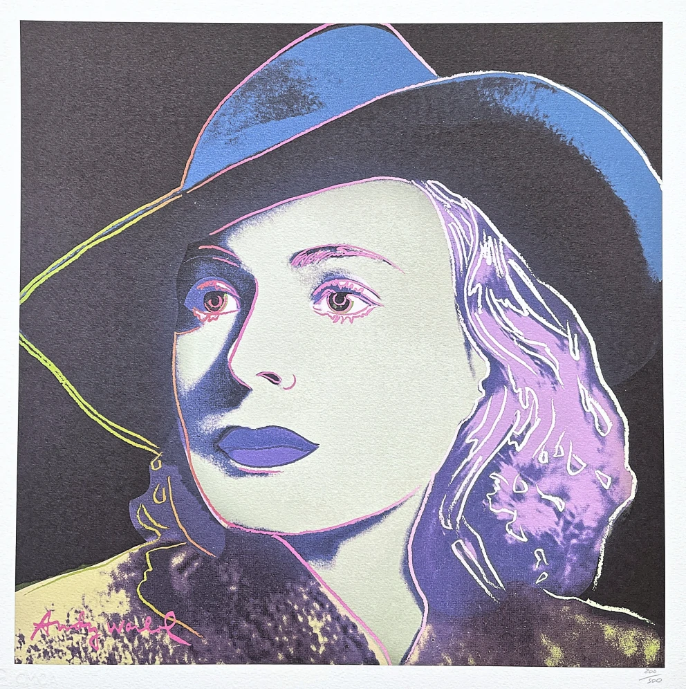 Andy Warhol - Ingrid Bergman modro-fialová 200/500 - signováno, 50x50cm, limitovaná edice CMOA s certifikátem