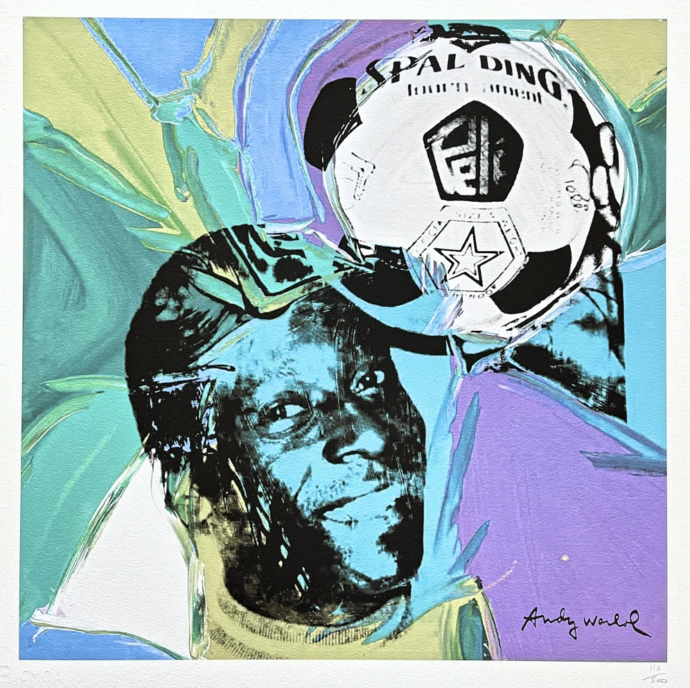 Andy Warhol - Pelé tyrkysovo-zelený 118/500 - signováno, 50x50cm, limitovaná edice CMOA s certifikátem