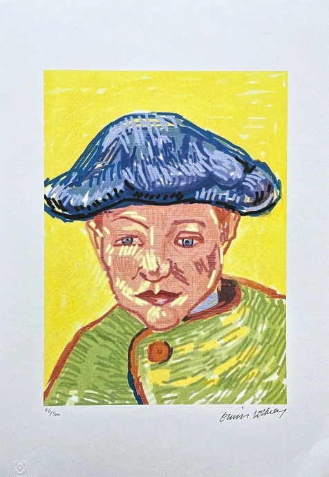 David Hockney - Van Gogh's Portrait of Camille Roulin 46/500 - limitovaná edice, s certifikátem, 35x50 cm