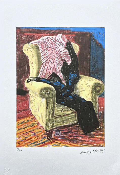 David Hockney - My shirt and trousers 65/500 - limitovaná edice, s certifikátem, 35x50 cm