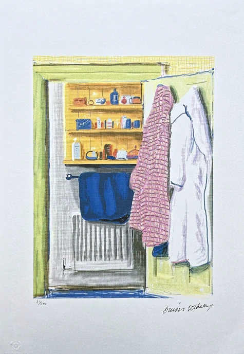 David Hockney - Two Robes 81/500 - limitovaná edice, s certifikátem, 35x50 cm