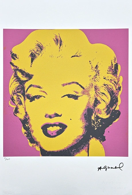 Andy Warhol - Marilyn Monroe žlutá na růžovém pozadí 12/100 - edice Leo Castelli s certifikátem