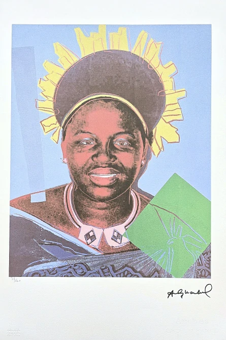 Andy Warhol - Queen Ntombi Twala of Swaziland světle modrá 38/100 - edice Leo Castelli s certifikátem