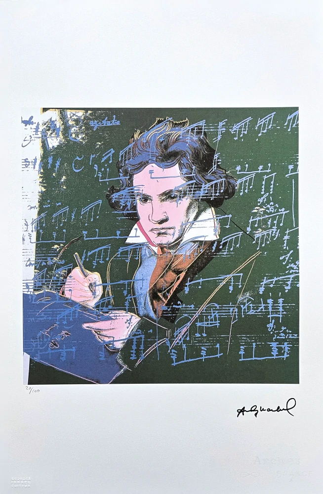 Andy Warhol - Beethoven černo-modrý 20/100 - edice Leo Castelli s certifikátem