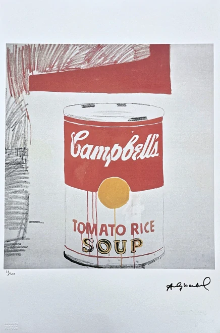 Andy Warhol - Campbell's Soup can - Tomato rice 23/100 - edice Leo Castelli s certifikátem