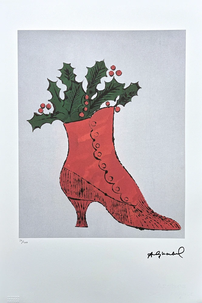 Andy Warhol - Christmas Shoe 22/100 - edice Leo Castelli s certifikátem
