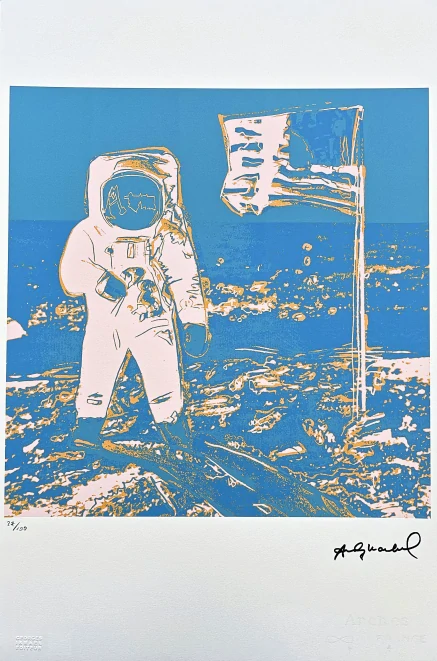 Andy Warhol - Moonwalk bílo-modrý 27/100 - edice Leo Castelli s certifikátem