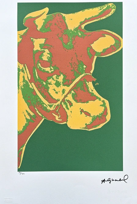 Andy Warhol - Cow zeleno-žlutá 60/100 - edice Leo Castelli s certifikátem