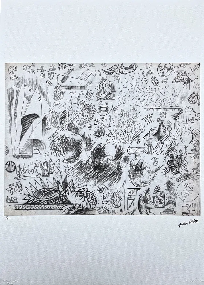 Jackson Pollock - Sheet of studies 45/300 - signováno 50x70cm