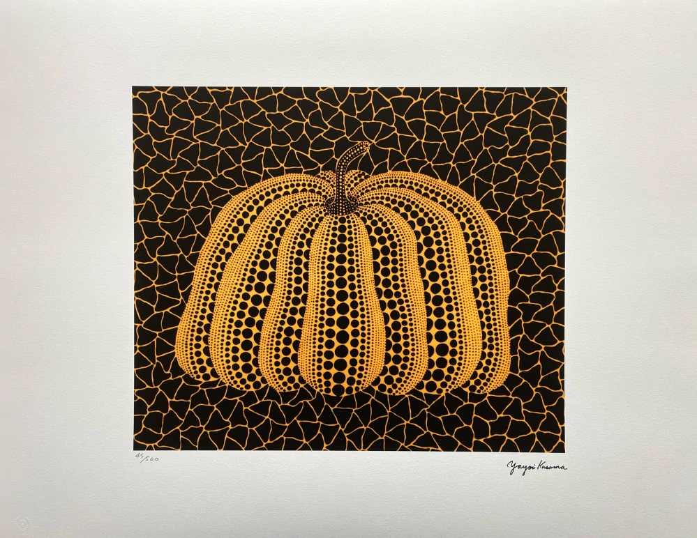Yayoi Kusama - Pumpkin černá 45/500 - signováno, číslovaná edice, 65x50 cm