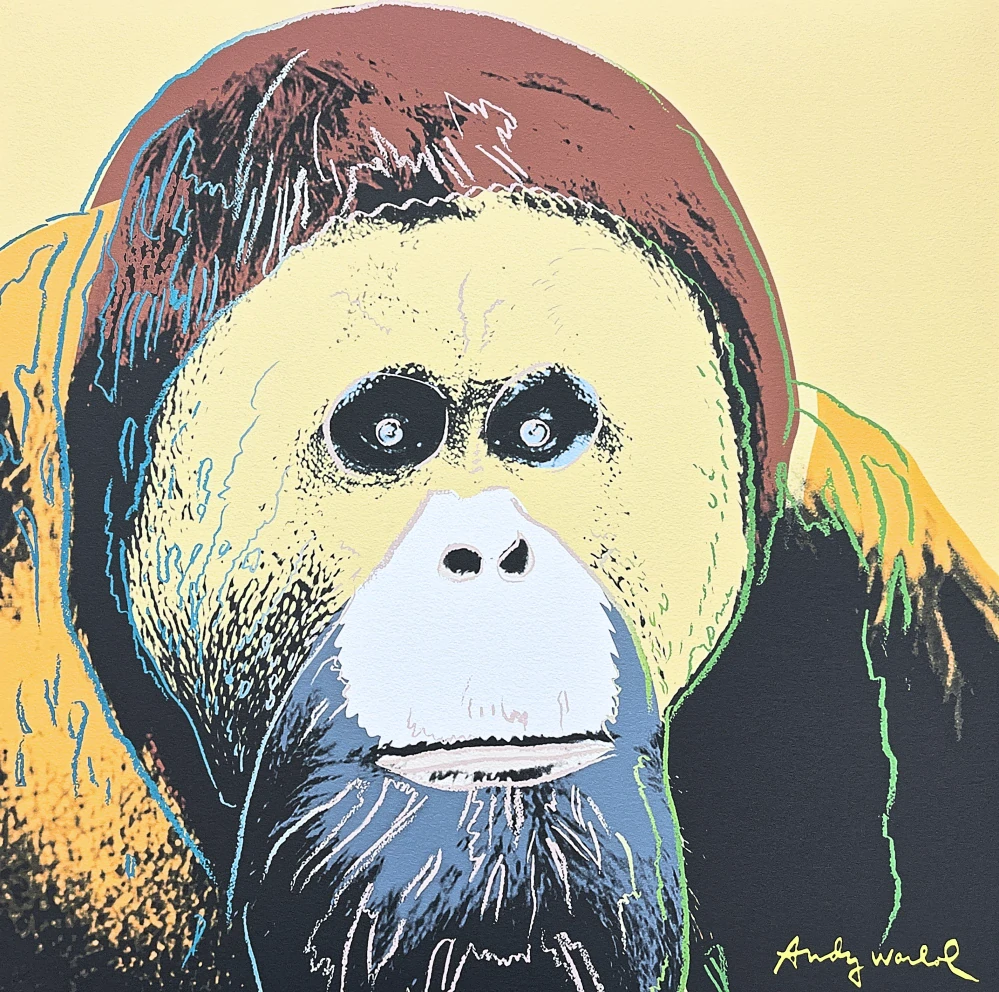 Andy Warhol - Orangutan hnědý 451/2400 - 60x60cm, limitovaná edice CMOA s certifikátem