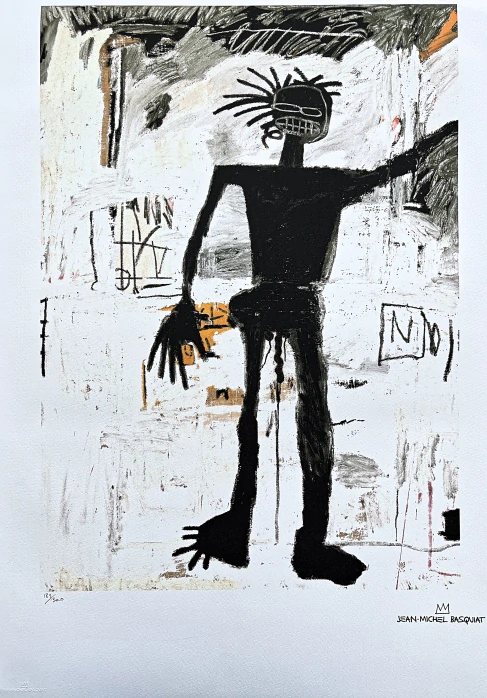 Jean-Michel Basquiat - Black Self-Portrait 183/300 - limitovaná edice, signováno, 50x70cm
