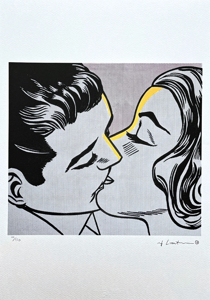 Roy Lichtenstein - The Kiss IV - signováno, 35x50cm, limitovaná edice 111/150