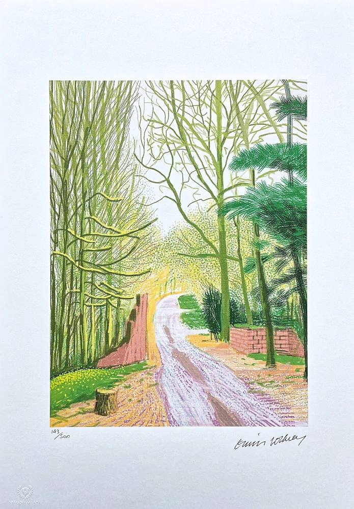 David Hockney - The Arrival of Spring in Woldgate 30 March x/500 - limitovaná edice s certifikátem, 35x50 cm