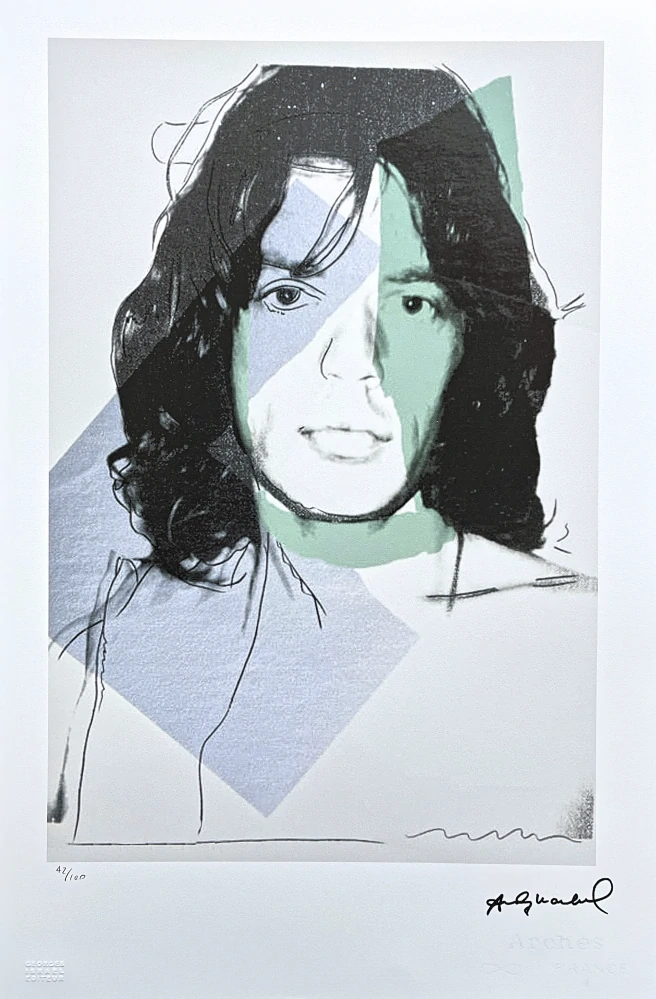 Andy Warhol - Mick Jagger zelený 42/100 - edice Leo Castelli s certifikátem