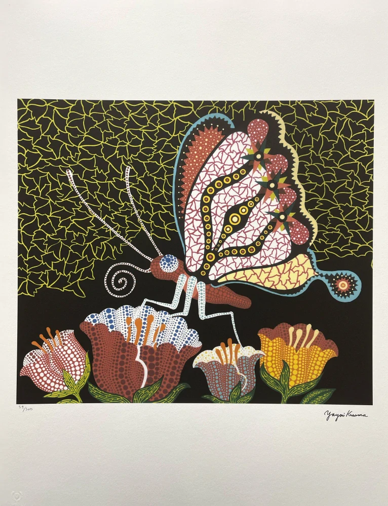 Yayoi Kusama - Flower Garden 59/500 - signováno, číslovaná edice, 50x65 cm