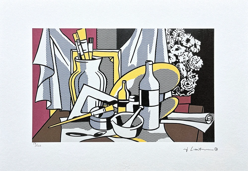 Roy Lichtenstein - Still life with palette - signováno, 50x35cm, limitovaná edice 29/150