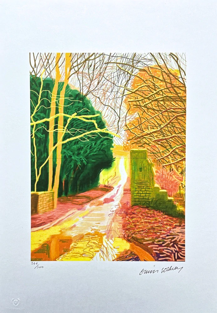 David Hockney - The arrival of spring in Woldgate x/500 - limitovaná edice s certifikátem, 35x50 cm