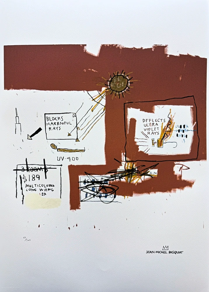 Jean-Michel Basquiat - Amber vision 69/300 - limitovaná edice, signováno, 50x70cm