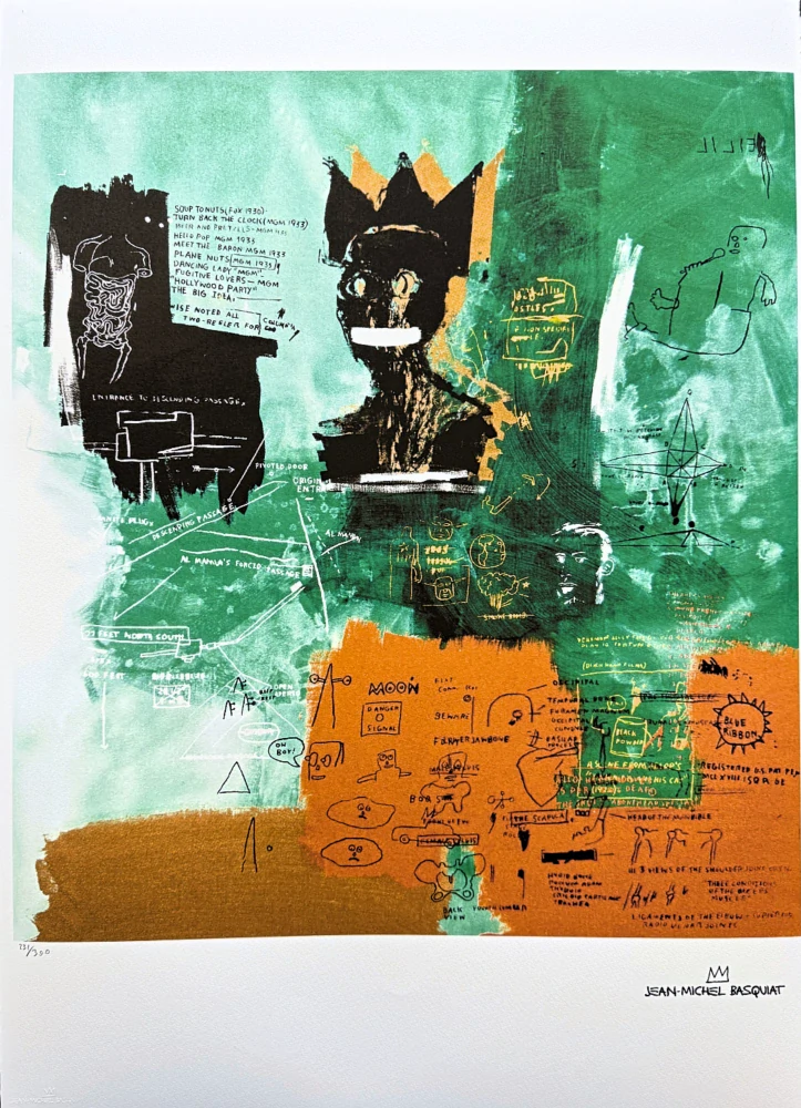 Jean-Michel Basquiat - Blue Ribbon 231/300 - limitovaná edice, signováno, 70x50cm