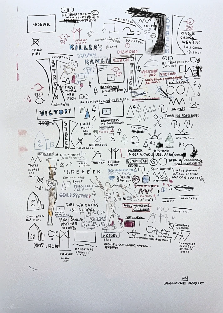 Jean-Michel Basquiat - Victory 22/300 - limitovaná edice, signováno, 50x70cm
