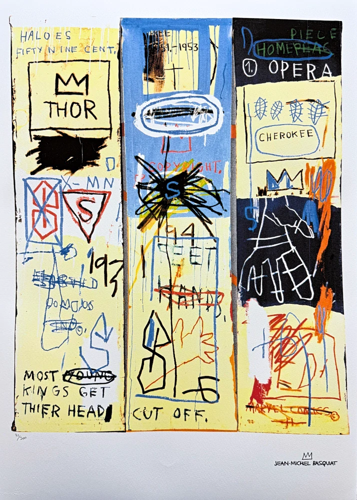 Jean-Michel Basquiat - Charles the first 70/300 - limitovaná edice, signováno, 50x70cm