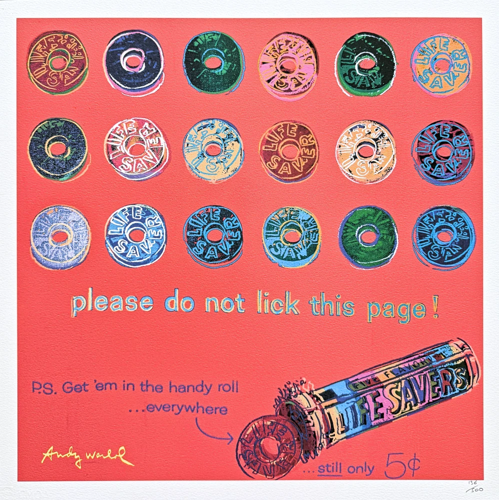 Andy Warhol - Life Savers ll 136/500 - signováno, 50x50cm, limitovaná edice CMOA s certifikátem
